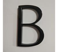 Números casa flotantes 5 pulgadas, número puerta aleación zinc metálica moderna, señal dirección buzón negro 125 mm con tornillos, para decoración pared apartamento, patio, oficina(B)