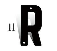 Números casa hierro 3/4/5/6/7/8 pulgadas con tornillos números puerta hierro negro números dirección del 0 al 9 y letras la A a la Z impermeables y decorativos para exteriores para casa buzón(R,4inch)