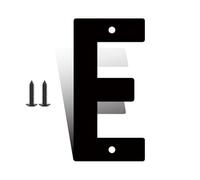 Números casa hierro 3/4/5/6/7/8 pulgadas con tornillos números puerta hierro negro números dirección del 0 al 9 y letras la A a la Z impermeables y decorativos para exteriores para casa buzón(E,4inch)