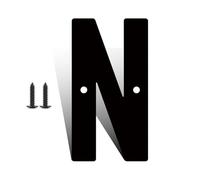 Números casa hierro 3/4/5/6/7/8 pulgadas con tornillos números puerta hierro negro números dirección del 0 al 9 y letras la A a la Z impermeables y decorativos para exteriores para casa buzón(N,5inch)