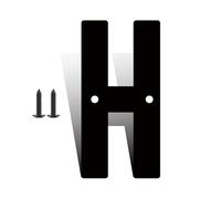 Números casa hierro 3/4/5/6/7/8 pulgadas con tornillos números puerta hierro negro números dirección del 0 al 9 y letras la A a la Z impermeables y decorativos para exteriores para casa buzón(H,4inch)