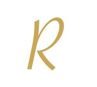 Números Casa Latón Macizo A-Z Letras Doradas 5cm Placa Dirección Señal Decoración para Pared Hotel Buzón Cafetería Correo Figuras Dormitorio Hogar Metal Pulido Alfabeto (R)