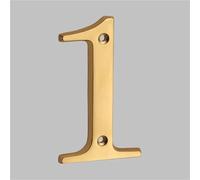 Números casa modernos metal 4 pulgadas con tornillos, número puerta en latón dorado, números dirección en 3D, cartel dirección para buzón para exteriores, casa, apartamento, jardín(1)
