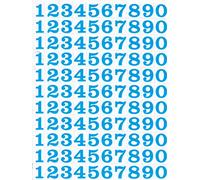 Números con números azules, 10 mm, pegatinas con 1 hoja, 140 x 110 mm