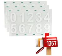 Números de buzón reflectantes, 3 piezas de 4 pulgadas 0-9 pegatinas de números reflectantes autoadhesivas impermeables a prueba de sol para buzón, matrícula, puerta de casa y letreros