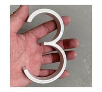 Números de calle metálicos, 1 número de casa flotante blanco de 125 mm, placa de aluminio con dirección de salida for letrero grande y moderno(125mm5 inch 3)