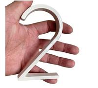 Números de calle metálicos, 1 número de casa flotante blanco de 125 mm, placa de aluminio con dirección de salida for letrero grande y moderno(125mm5 inch2)