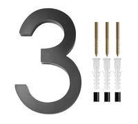 Números de calle metálicos, Letreros con números modernos flotantes for exteriores de 200 mm, extra grandes, negros, for dirección de apartamento, buzón, placa exterior de casa, números de puerta de e