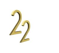 Números de calle metálicos, Número de casa flotante de 125 mm, moderno, for puerta de casa, exterior, 5 pulgadas, números dorados negros, placa de dirección, placa de estrella del 0 al 9(Golden,4)