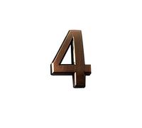 Números de calle metálicos, Pegatinas de números de bronce del 0 al 9 for puerta de edificio, dirección de piso, número de hotel, placa adhesiva, números de puerta de entrada(4)