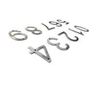 Números de calle Números de casa digitales metal acero inoxidable 50 mm 0-9 con tornillos for la calle del buzón puerta(Number 6)