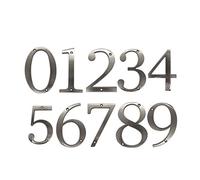 Números de calle Números de casa níquel satinado aleación zinc 101 mm, montaje empotrado, señal dirección al aire libre montada con tornillo(9)