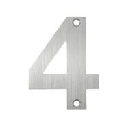 Números De Casa Acero Inoxidable, 1 Unidad, 10cm, Impermeables, A Prueba Herrumbre, Dígitos Dirección for El Hogar, Número Placa Puerta Al Aire Libre(Silver No. 4)