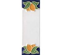 Números de casa, azulejos de cerámica italiana con números y letras, diseño de limón, tamaño del azulejo: 10 cm x 3,5 cm, 3 a 6 marcos de azulejos (espacio)