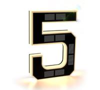 Números de Casa con Luz Solar de 9 Pulgadas, Letreros de Números de Dirección Led Impermeables Iluminados Para Casas, Luz de Números de Casa Moderna Exterior Iluminada Personalizada Grande 5