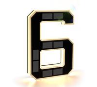 Números de Casa con Luz Solar de 9 Pulgadas, Letreros de Números de Dirección Led Impermeables Iluminados Para Casas, Luz de Números de Casa Moderna Exterior Iluminada Personalizada Grande 6