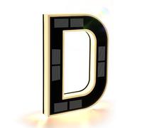 Números de Casa con Luz Solar de 9 Pulgadas, Letreros de Números de Dirección Led Impermeables Iluminados Para Casas, Luz de Números de Casa Moderna Exterior Iluminada Personalizada Grande D