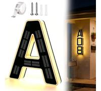 Números de casa con luz solar para exterior, señal de dirección iluminada impermeable grande de 9 pulgadas, encendido/apagado automático para cerca de patio de casa, visibilidad nocturna exterior A