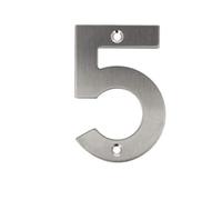Números de casa de acero inoxidable 0-9 letras A-I mate cepilladas números de pared de puerta números de puerta números números de casa números (número 5)