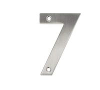 Números de casa de acero inoxidable 0-9 letras A-I mate cepillado, números de puerta para puerta, números de casa (número 7)