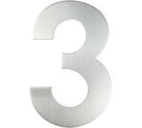 Números De Casa De Metal, Número De Calle, Super Grande De 12 Pulgadas - Acero Inoxidable Cepillado, Apariencia Flotante, Fácil De Instalar Y Hecho De Acero Inoxidabl, Silver, 15cm No. 3