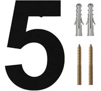Números De Casa De Metal, Número De Calle, Super Grande De 12 Pulgadas - Acero Inoxidable Cepillado, Apariencia Flotante, Fácil De Instalar Y Hecho De Acero Inoxidabl, Black, 15cm No.5