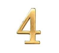 Números De Casa Dorados De Latón De 5CM Personalizados 3D - Números De Buzón Autoadhesivos for Exteriores, Números De Dirección Aplicables for Puertas De Casas Apartamentos Oficinas(Style 4)