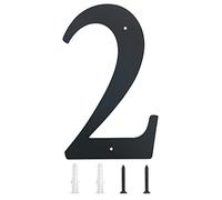 Números de casa extra grandes de 11 pulgadas, números de dirección, números de acabado negro, elegante letrero de casa de metal sólido para placa de puerta para puerta del hogar, edificio, tienda (2)