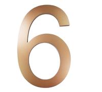 Números De Casa Flotantes Acrílico Dorado, Placa Dirección Grande for Exteriores, 0-9 Letras ABCD, Resistente A La Intemperie, 8 Pulgadas/20cm, 1 Ud(No. 6)