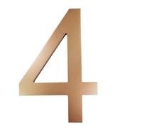 Números De Casa Flotantes Acrílico Dorado, Placa Dirección Grande for Exteriores, 0-9 Letras ABCD, Resistente A La Intemperie, 8 Pulgadas/20cm, 1 Ud(No. 4)