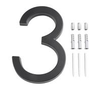 Números de casa grandes de metal de 5.6 pulgadas, 142 mm, números de casa grandes, modernos, dorados, negros, plateados, señalización flotante, dígitos al aire libre, letrero de buzón #0-9 (3)