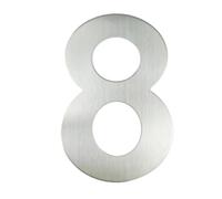 Números De Casa Grandes Modernos 20/30cm, Número Dirección Flotante Acero Inoxidable for Puerta Garaje Exterior, 1 Ud(Silver No. 8,30cm)