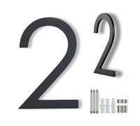Números de casa grandes para exteriores modernos de 20 cm, números de casa de metal negro para exteriores, montaje flotante negro mate y montaje empotrado, números de dirección de casa de aluminio,
