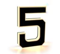 Números de casa iluminados para exterior, señal de dirección LED impermeable de 2,66 pulgadas, para hogar, garaje, tienda y patio 5