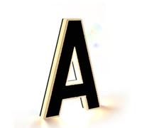 Números de casa iluminados para exterior, señal de dirección LED impermeable de 2,66 pulgadas, para hogar, garaje, tienda y patio A