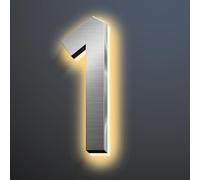 Números de Casa LED 14 Pulgadas Acero Inoxidable Número de Dirección de Casa Iluminado Por LED Retroiluminado Para Exterior Números de Casa Iluminados Números de Dirección Modernos Con Luces LED