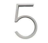 Números De Casa Metal 5 ", Dirección Flotante for Patio Exterior, Puerta Pared Del Hogar, Garaje, Hotel Y Apartamento, 1 Ud(White 5-127mm)