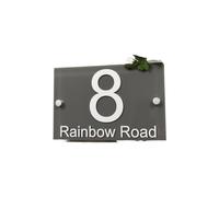 Números de casa, Placa acrílica con número de casa, multicolor, varios tamaños(Gray,25x15cm)
