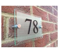 Números de casa, Placa de número casa personalizada, efecto vidrio, acrílico, multicolor, 100mm(Black Door Number)