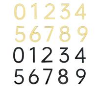 Números de casa, Placa de número espejo acrílico autoadhesiva for buzón puerta interior y exterior, varios tamaños, multicolor(Gold,0)