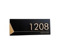Números de casa, Placas con números de casa, placa puerta moderna acrílica, varios tamaños, dorado y plateado(Gold,15cmx6cm)