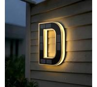Números de Casa Solares LED, Letrero de Dirección para Exterior, Impermeables IP65, Iluminación Automática Dusk to Dawn, Números Modernos 3D para Fachada, 4.7"/6.7"/9"(D-Negro,6.7")