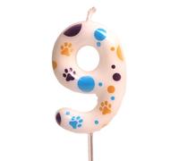 Números de cumpleaños con patas de perro número 0-9 decoración PAWS impresión fiesta cumpleaños suministros azul dog poe