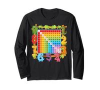 Números de Dinosaurio para Amantes de Las matemáticas, un Cuadrado de multiplicación de Dinosaurios Manga Larga