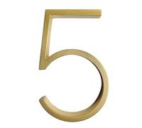 LEFTART Números De Dirección Doméstica De La Puerta De Latón Flotante De 127 Mm De Oro De Las Puertas De Latón Satinadas, para Casa Placas De Signos De Exterior Digital De 5 Pulgadas(5)