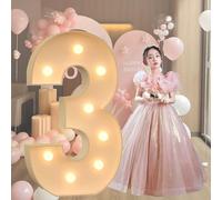 Números de Letras de Neón Grandes, Letreros de Letras Gigantes, Marcos de Globos de Mosaico for Bautizos de Bebés, Propuestas de Matrimonio, Ceremonias de Graduación y Decoraciones de Cumpleaños.(3,10