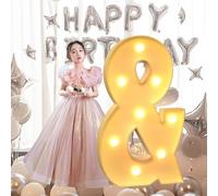 Números de Letras de Neón Grandes, Letreros de Letras Gigantes, Marcos de Globos de Mosaico for Bautizos de Bebés, Propuestas de Matrimonio, Ceremonias de Graduación y Decoraciones de Cumpleaños.(+,12