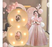 Números de Letras de Neón Grandes, Letreros de Letras Gigantes, Marcos de Globos de Mosaico for Bautizos de Bebés, Propuestas de Matrimonio, Ceremonias de Graduación y Decoraciones de Cumpleaños.(8,10