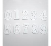 Números de Madera 0-9, Letra Mayúscula 0 al 9, Números letras madera 0 al 9, números 0-9 Números de Madera sin terminar para Manualidades de Artes exhibiciones de decoración de Boda Fiesta DIY Blanco