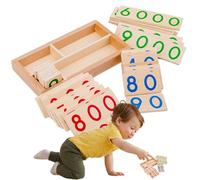 Números de madera - Números digitales del 1 al 9000 | Puzzle de conteo de matemáticas, tablero de aprendizaje, juguete de números para niños y niños pequeños en edad preescolar, desarrollo temprano de